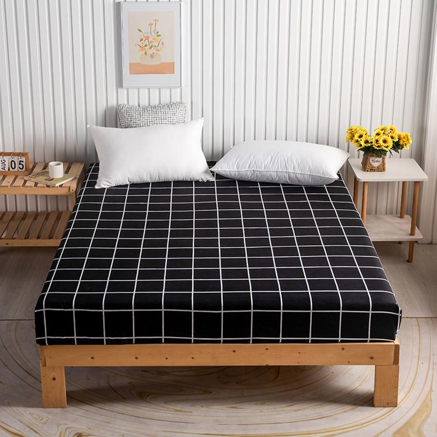 Cartoon Print Mattress Protector Fitted Bed Sheet Bedding Mattress Cover Garterized Bedspread Mat Household  for Home