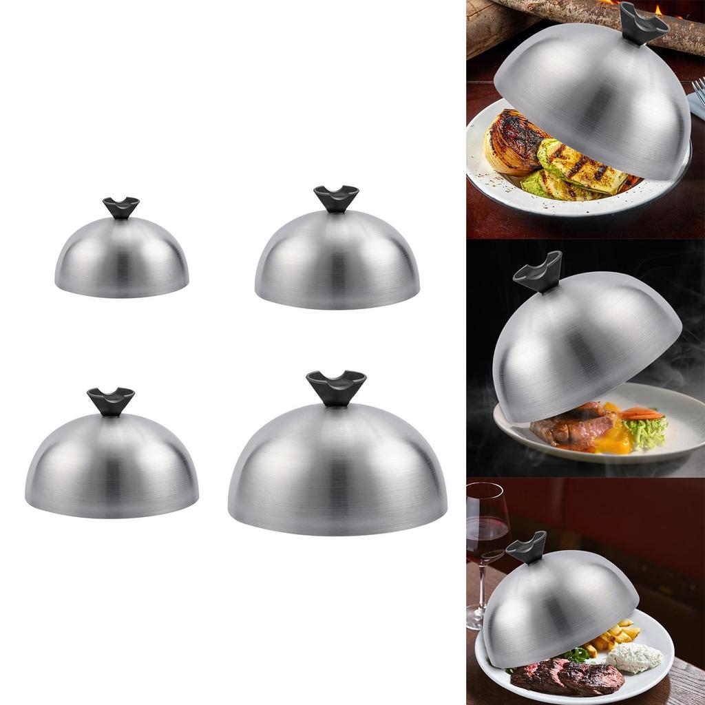 Versatile Stainless Steel Burger Cover Frying Pan Dome Basting Lid for Cooking Barbecue Teppanyaki Hamburger Griddle