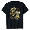 Golden Japanese Dragon TShirt Traditional Asian Art Graphic Tee Unisexs Short Sleeve Cotton Vintage Style Casual Top Unique Gift