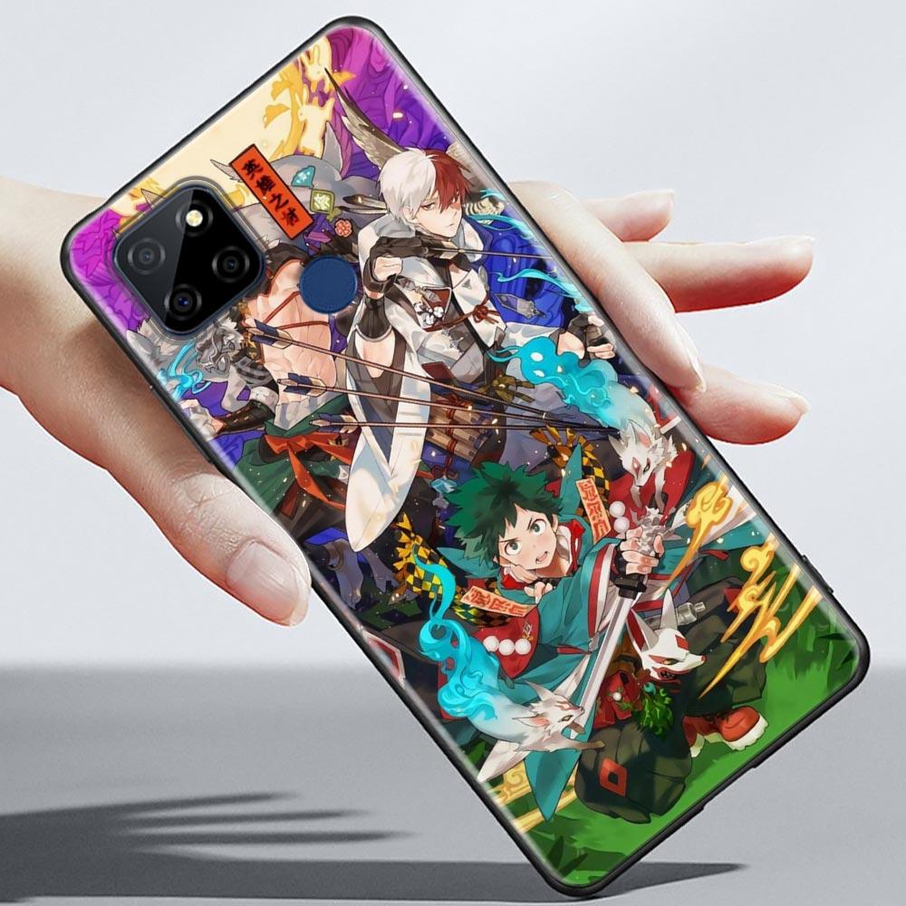 Husa de telefon My Hero Academia Anime pentru OPPO Realme 5 6 7 7i 8 8i 9 9i V25 F9 F17 F19 5G 4G Pro Narzo Speed, funda neagră moale