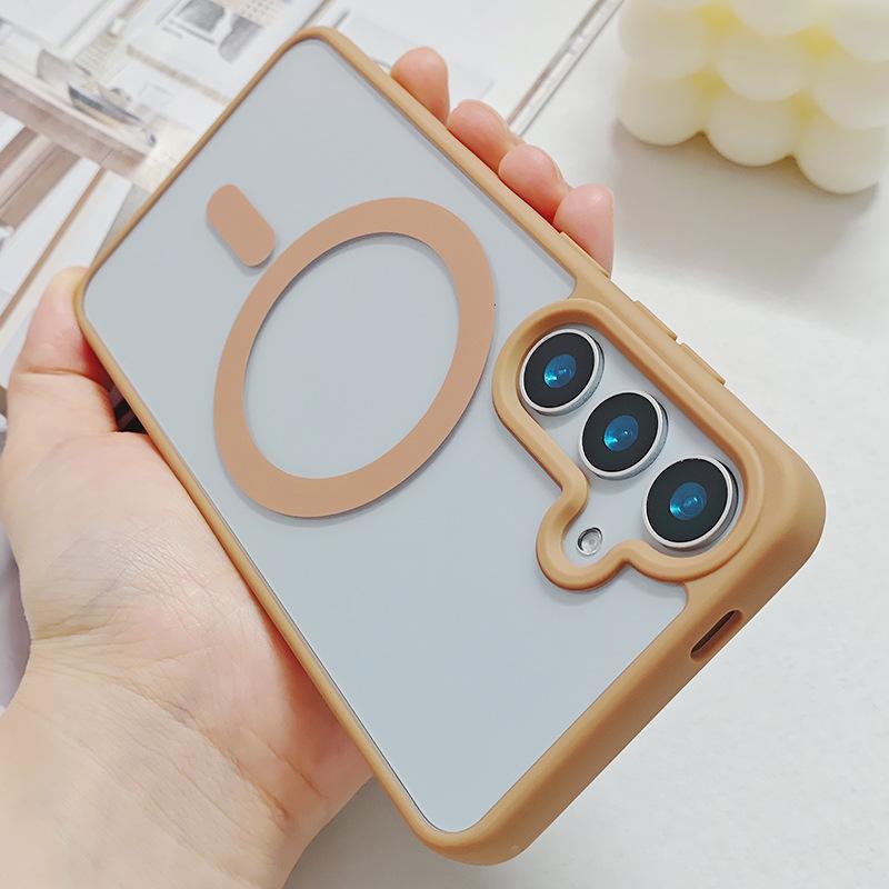 Coque Transparente Couleur Bonbon Pour Samsung Galaxy A57 A37 A17 A07 A54 A55 A35 A25 A15 A56 A36 A26 A16 A06 Housse Anti-chute Magsafe Galaxy A06 4G marron