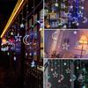 LED Star and Moon String Lights with Remote Control, Starry and Moon Christmas Decorations, USB Operated, 138 Starlight Bulbs, Timer Function,