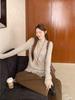 Ye Yuan Women's Korean Lace Hem Long Sleeve T-Shirt - Autumn/Winter Half-High Collar Slim Fit Base Layer