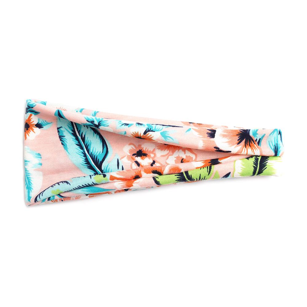 Dámská sportovní jógová pot absorbující čelenka - Široký okraj, Tištěný design, Vlasový doplněk