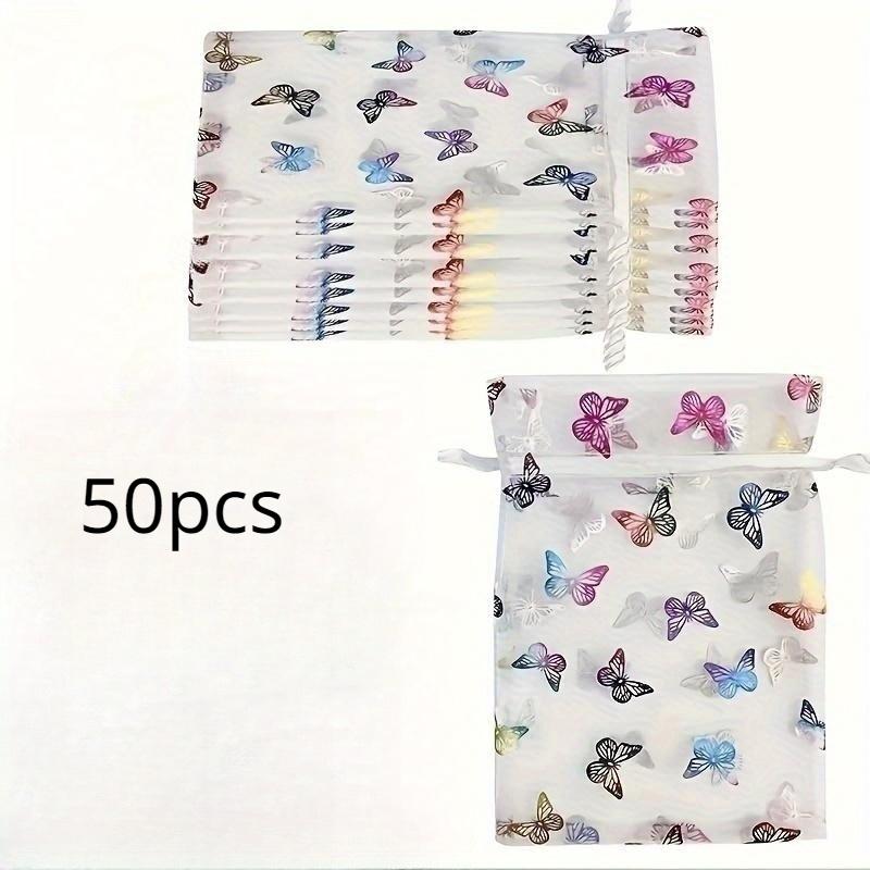 

50 шт. Рождественские мешочки с завязками, идеально подходят для упаковки ювелирных изделий, конфет и подарков, свадеб и малого бизнеса 50pcs