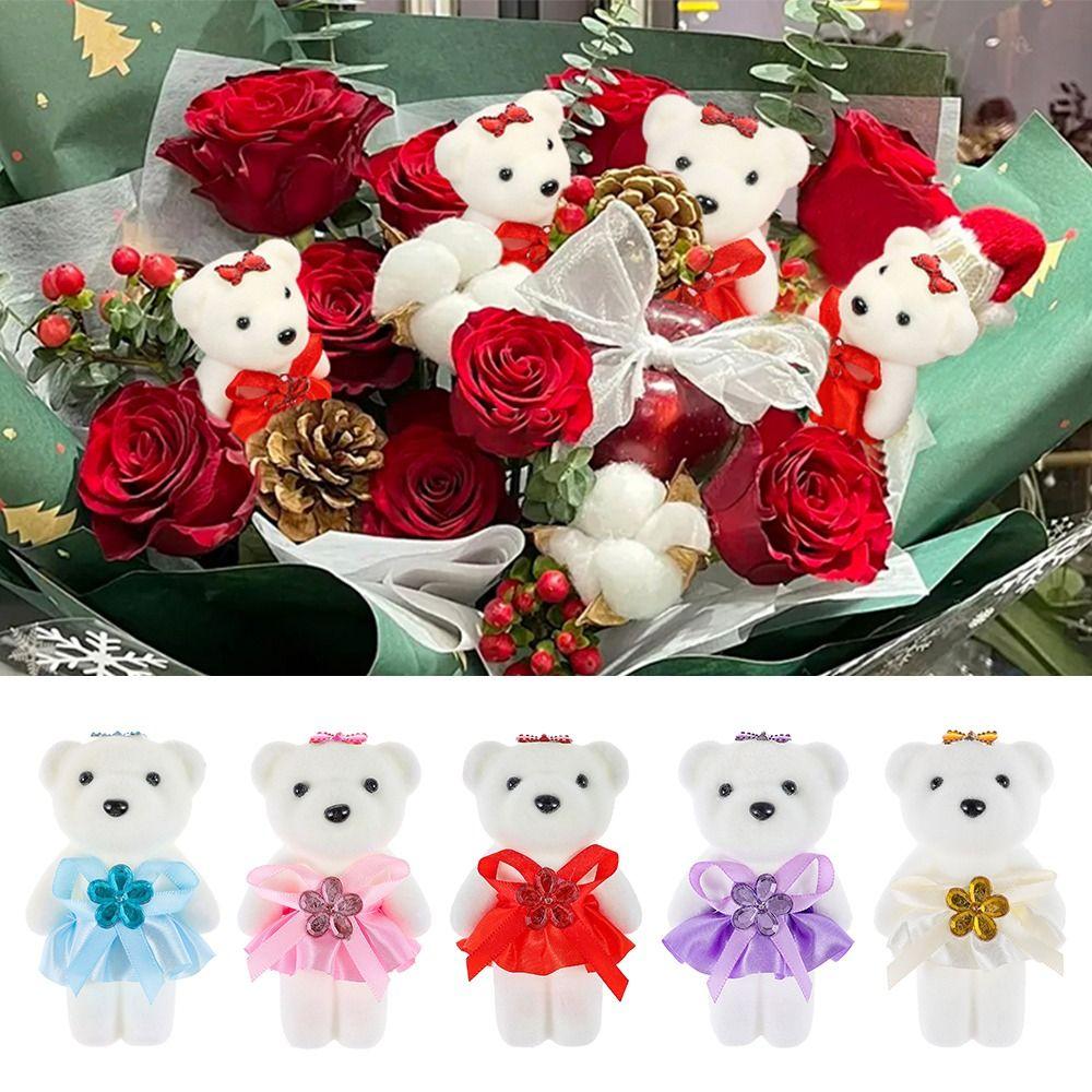 10Pcs/Set Bag Pendant Doll Bear Bouquet Accessories DIY Graduation Bouquet Bear Accessories  Wedding