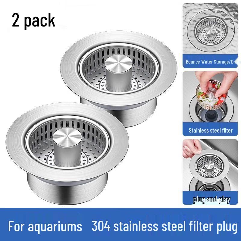 Universal Stainless Steel Sink Strainer & Drain Plug (2 Pack)