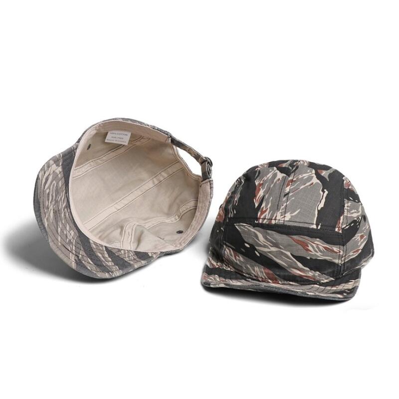 Berretto da Baseball a 5 Pannelli Vintage Colore Mimetico per Uomo Donna, Visiera Corta Rete di Cotone Liscia, Perfetto per Esterno Casual e Uso Quotidiano