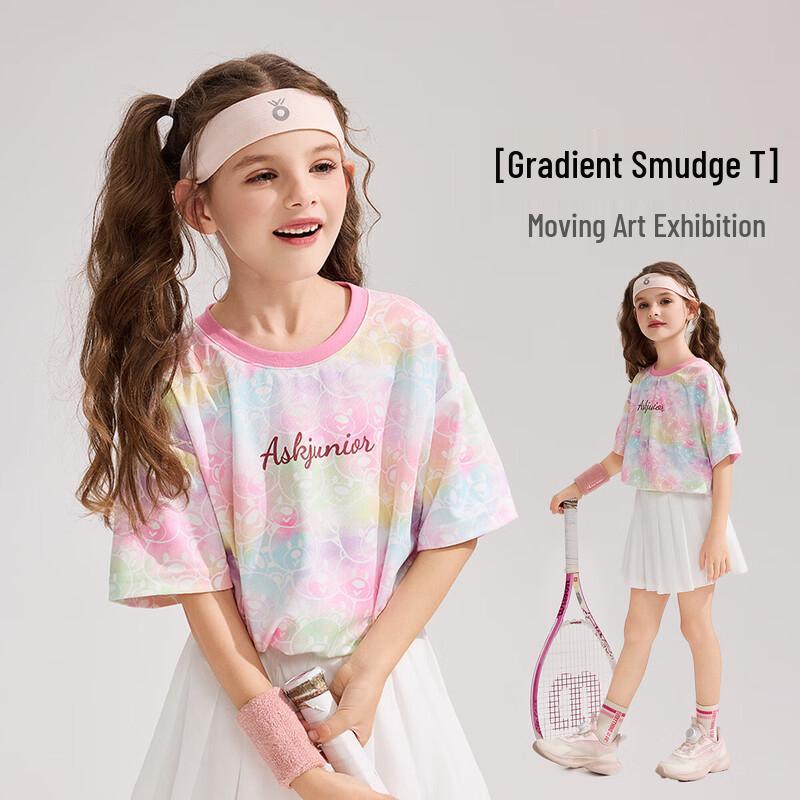 ASK JUNIOR Girls  Tie-Dye Breathable Short-Sleeve T-Shirt 160