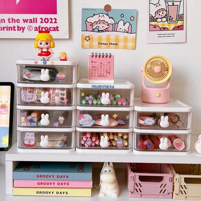 Simple Drawer-Style Stationery and Cosmetics Storage Box for Desk and Dorm