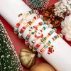 SHIXIN 6Pcs/Set Cute Santa Claus Christmas Tree Socks Elk Charm Bracelet Women Polymer Clay Beaded Bracelets New Year Jewelry