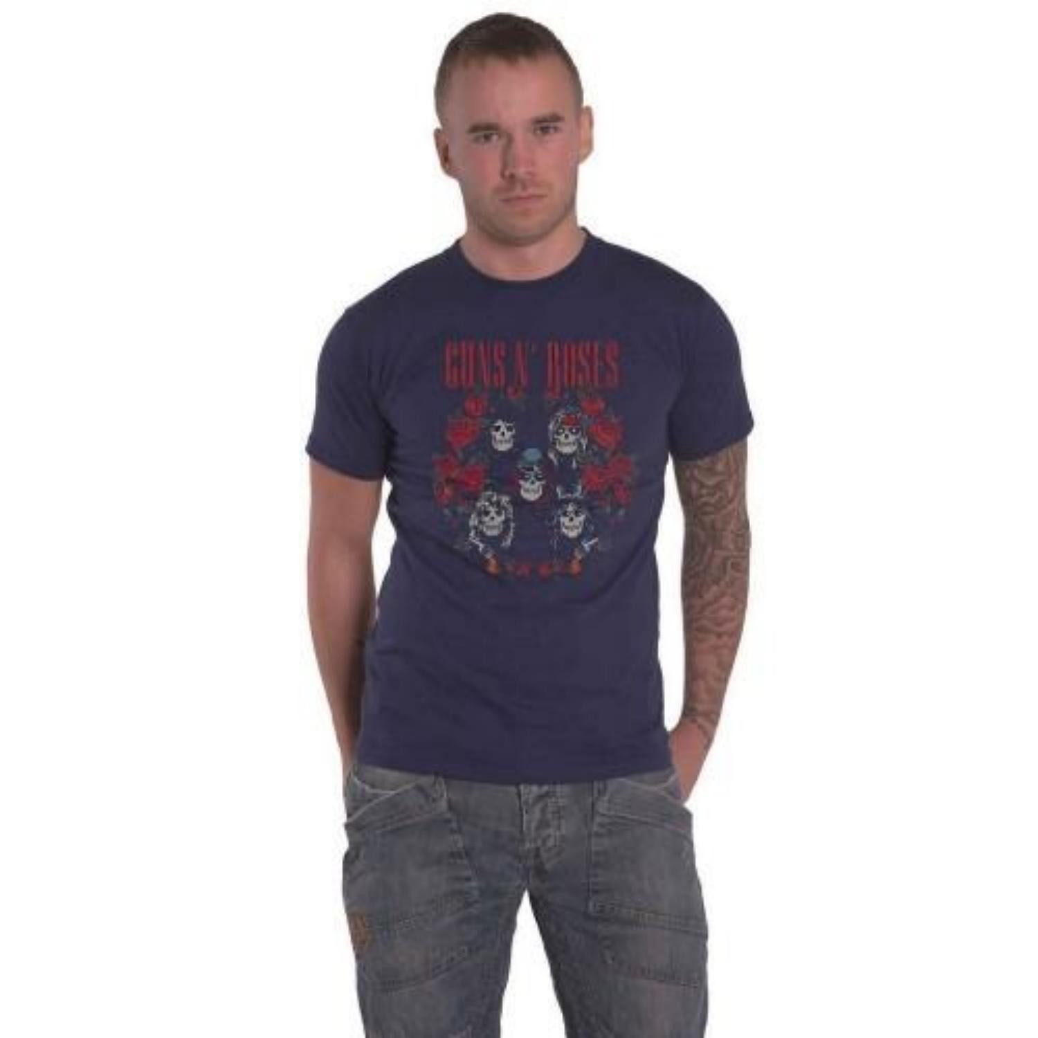 Guns N Roses Unisex Adult Skull Wreath T-Shirt XXXXL