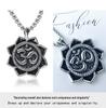 Xiweier Retro Lotus Pendant Necklace with Copper and Zircon for Men and Women