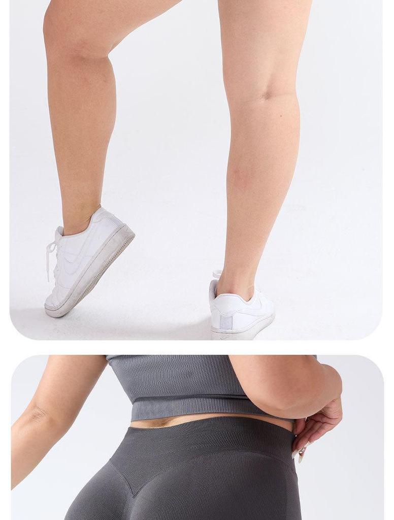 European & American Women's Plus Size High-Waist Yoga Shorts - Hip-Lifting, Anti-Exposure Sports Leggings