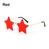 1pc Rimless Star Shape Sunglasses Driving Trendy Eyeglasses Women Men Party Glasses Funny Pentagram Eyewear Christmas Decor