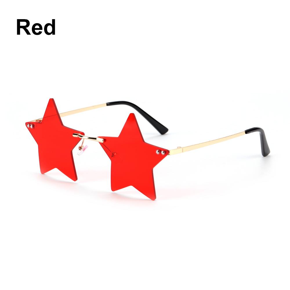 1pc Rimless Star Shape Sunglasses Driving Trendy Eyeglasses Women Men Party Glasses Funny Pentagram Eyewear Christmas Decor