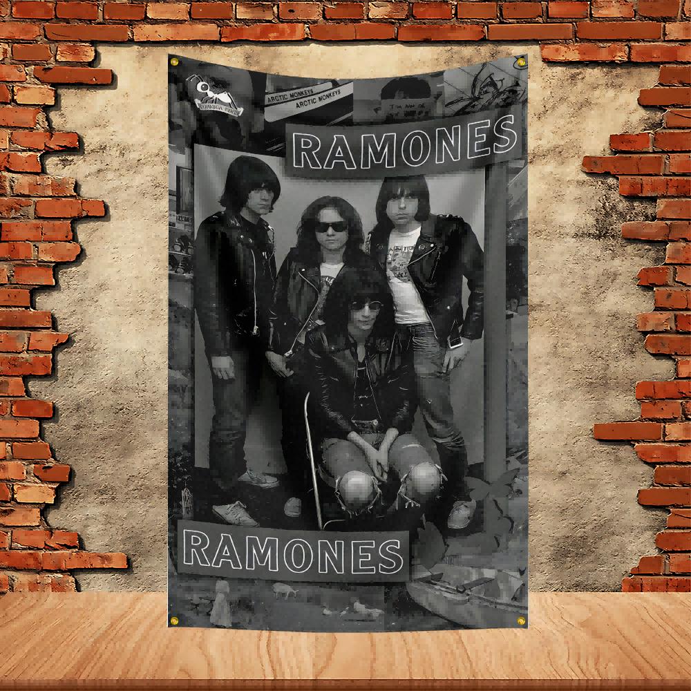 Ramones Band Party Flag Polyester Printed Flag Banner Tapestry for Garden Garage Decoration Concert Flag