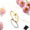 Customized Name Initial Double Heart Ring Stainless Steel A-Z Letter Couple Ring Simple Fashion Constellation Ring Couple Gift