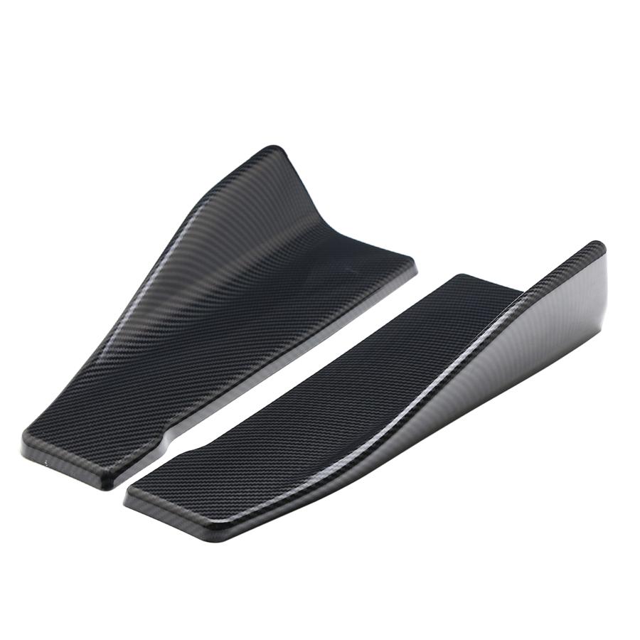 2 Pcs Carbon Fiber Color Car Bumper Spoiler Rear Splitter Diffuser Lip Universal