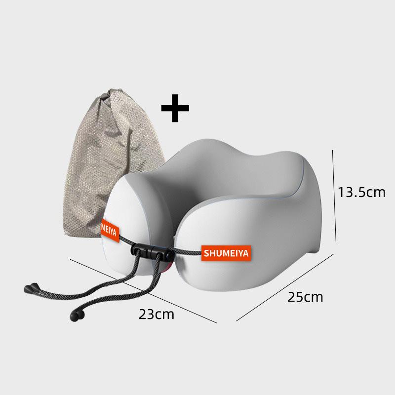 Reise Massage Memory Baumwolle U-förmiges Kissen Weich Tragbar Aufbewahrung Nackenstütze Schutz Waschbar Flugzeugkissen Wirbelsäulenpflege