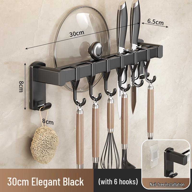 

Черный бесследный клейкий крючок без сверления для крышки кастрюли, полотенца, одежды и хранения в ванной