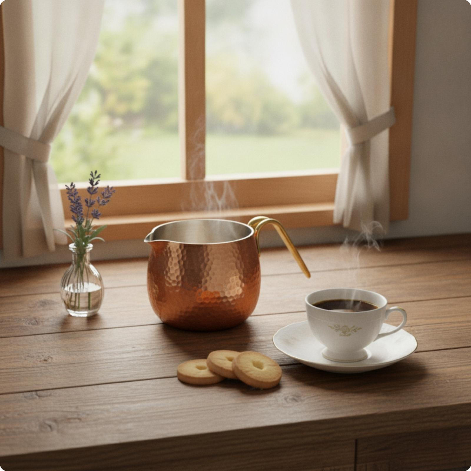 Copper Coffee Pot Hammered Turkish Handcrafted for Baristas, Tabletop