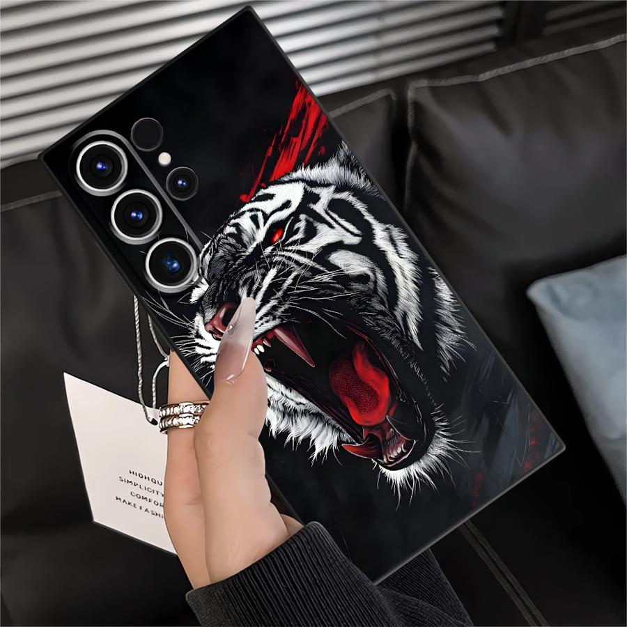Case for Samsung Galaxy S26 Ultra S24 S23 S20 Ultra Note 20 8 9 10 S25 Plus S10 S9 S21 FE Funda Phone Cover Cool Cartoon Wolf