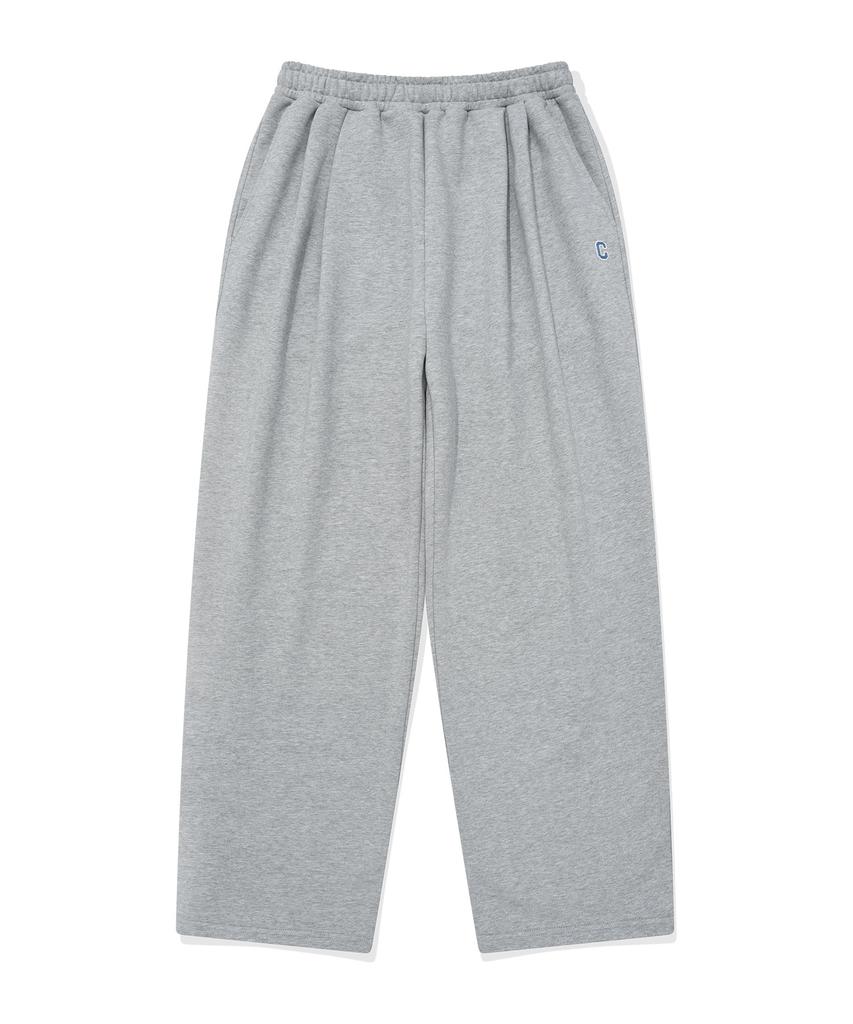 COVERNAT Double-Pleat Real Wide Fit Sweatpants Melange Gray