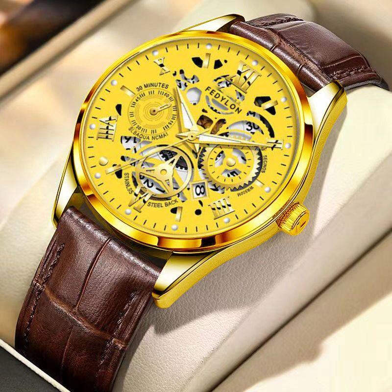 Hollow New Fully Automatic Movement Men's Watch Luminous Waterproof High-end Watch Men's Original Calendar