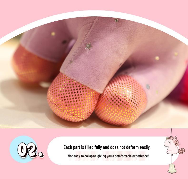 Rainbow Angel Unicorn Plush Toy - Four-Color Cartoon Animal 