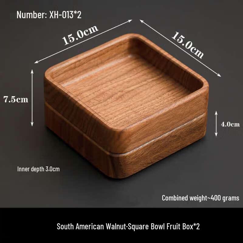 ZISIZ Chinese Style Walnut Wood Serving Bowl Set