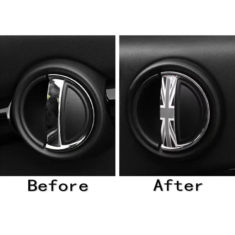 2Pcs/set Car Interior Door Handle Sticker Door Handle Protection Sticker 3D Union Jack For MINI Cooper F56 F55 Auto Accessories