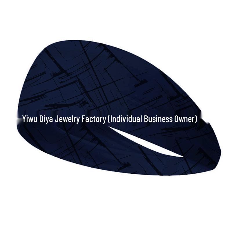 Unisex Sweat-Wicking Sports Headband – Elastic, Solid Color for Yoga, Running, and Fitness. тёмно-синий