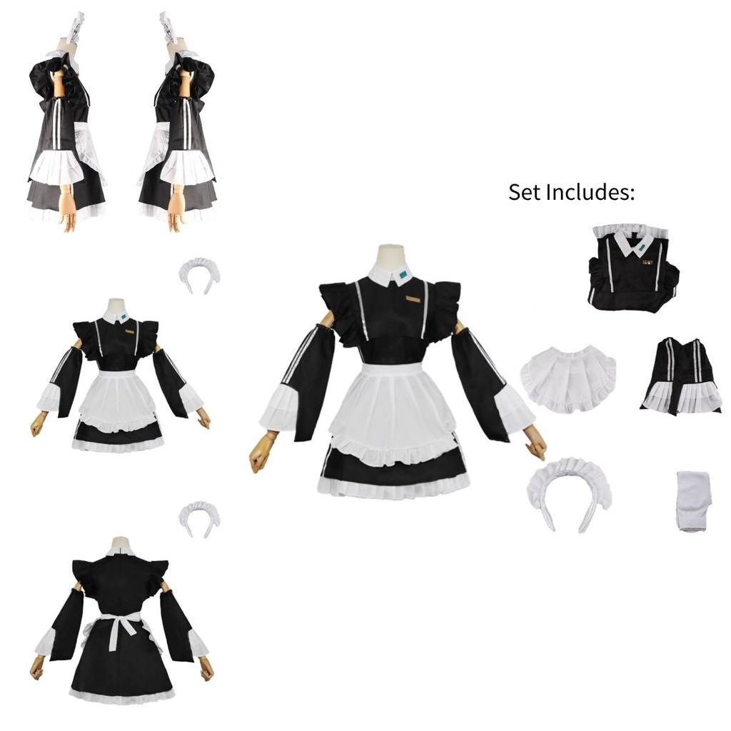 Hatsune Miku Maid Costume Sweet And Charming Black And White Dress For Cosplay Anime Fans