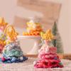 Knitted Christmas Tree with Jingle Bell Plush Christmas Hanging Pendant Wool Crochet Christmas Tree for Christmas Party Decor
