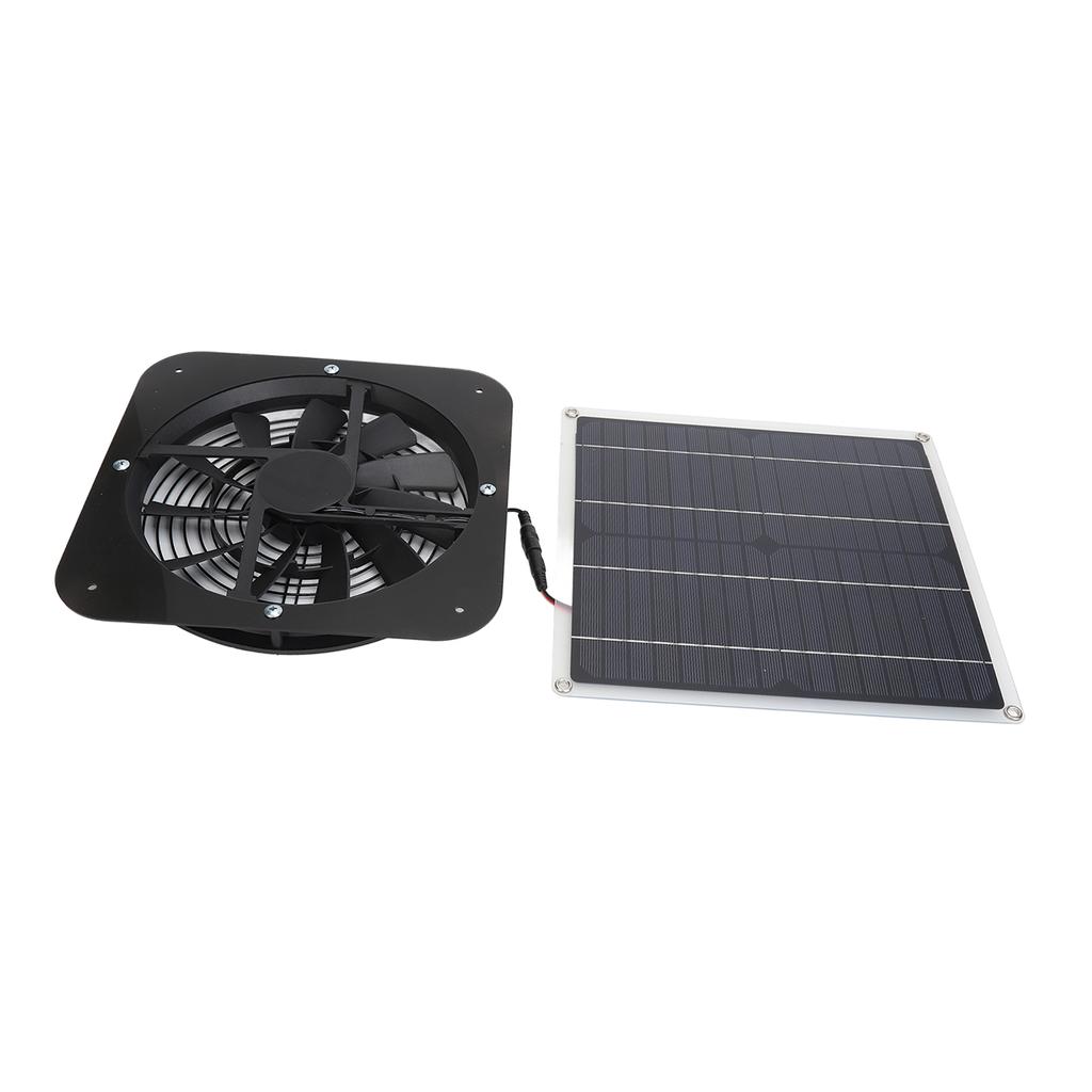 Solar Panel Fan Kit Solar Exhaust Fan 100W Solar Powered Panel with 10inch Round Fan for Greenhouse Shed Chicken Coop