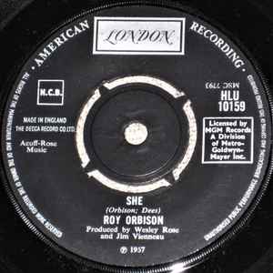 7inch Record ROY ORBISON - She HLU10159 London Records, 1967 UK Pop Used
