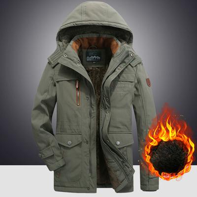 Winter Velvet Thickened Cotton-padded Jacket Medium and Long Cotton-padded Jacket Warm Cotton-padded Jacket Multi-pocket Jacket