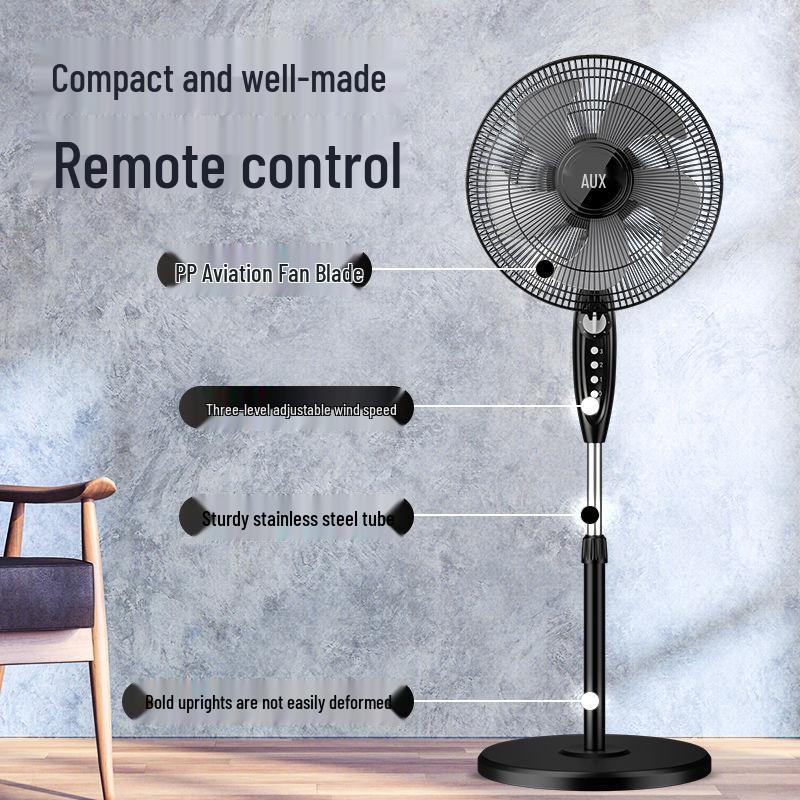 AUX Low-Noise High-Power Vertical Floor Fan for Home & Office