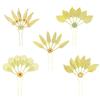 Golden Hair Stick with Colorful Crystal Perfect for Parties and Weddings Carvings Leaf Hairpin Photo Props