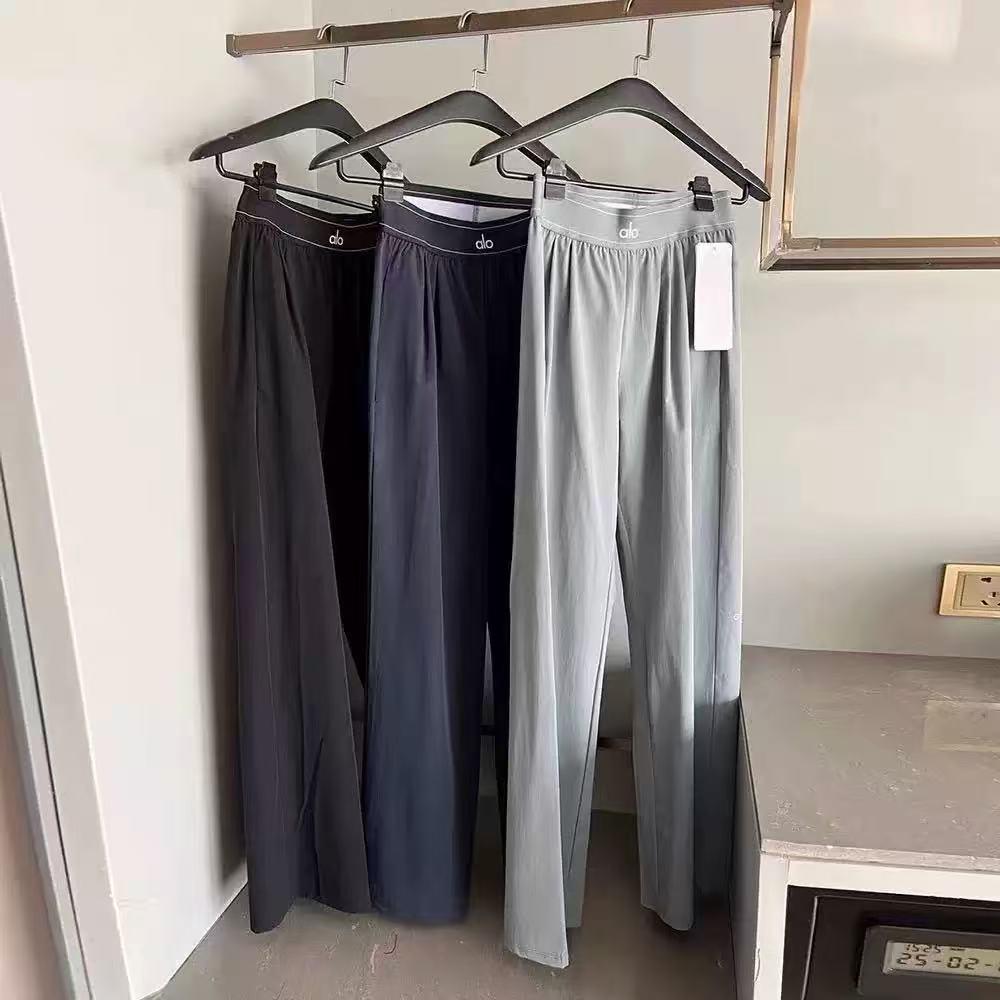 

2025 Women s Quick-Dry Three-Color Reflective Slimming Straight-Leg Pants for Spring/Summer Large чёрный