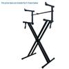 Keyboard Riser X-Stand Double-Tier Electronic Organ Performance Stand - Musical Instrument Accessory.