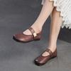 Fashion GKTINOO 2025 Summer New Retro Comfortable Round Toe Soft Soled Flats Casual Solid Color Soft Cowhide Women's Shoes