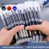 Quick-Dry Black Rollerball Pen - 0.5mm Needle Tip, Water-Based Ink for Exams & Signing