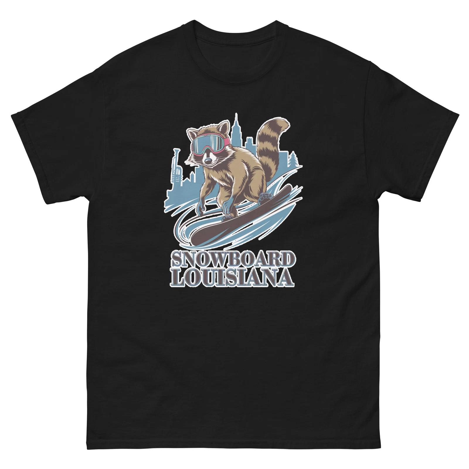 Snowboard Louisiana Raccoon USA Snowboarding Animal T-Shirt 3XL