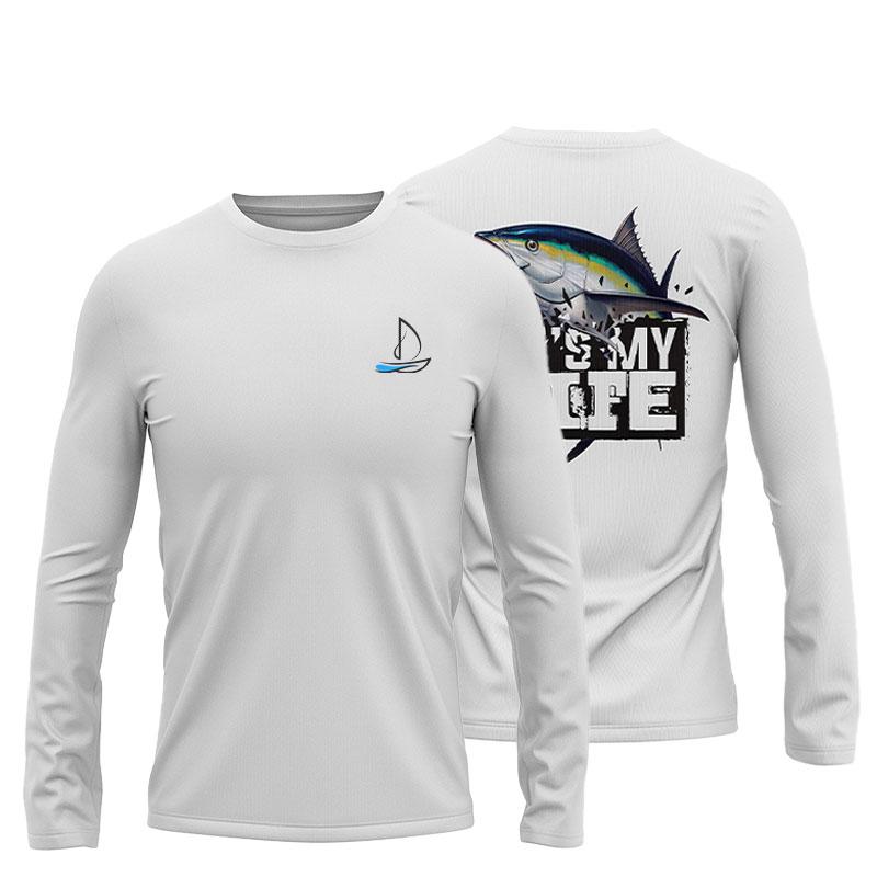 

Летняя синяя рубашка для рыбалки на открытом воздухе для мужчин и женщин, футболки с круглым вырезом, беговые солнцезащитные футболки, спортивные свободные топы 2XL