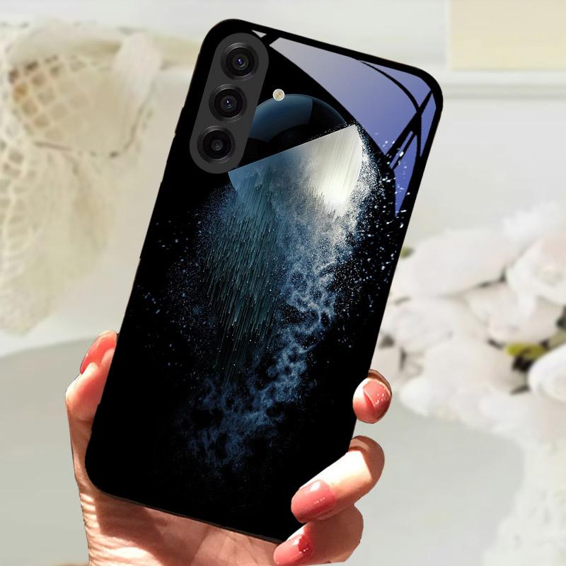 For Samsung Galaxy S25FE Case Fashion Lion Flower Tempered Glass Shockproof Bumper Cover For Galaxy S25 S 25 FE Camera Protector