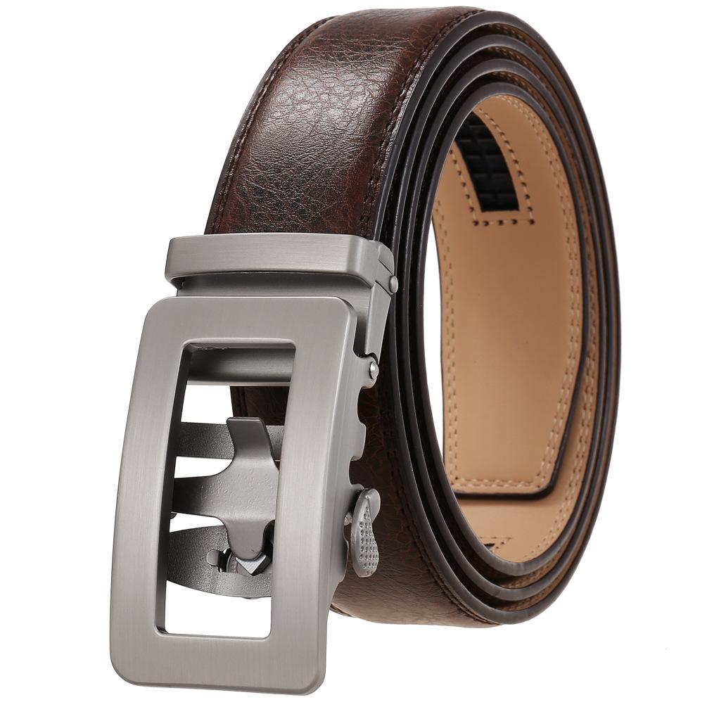 1Pcs Two-Layer Cowhide Automatic Buckle Belt, Men'S Belt, Business Belt Ly35-0838-1