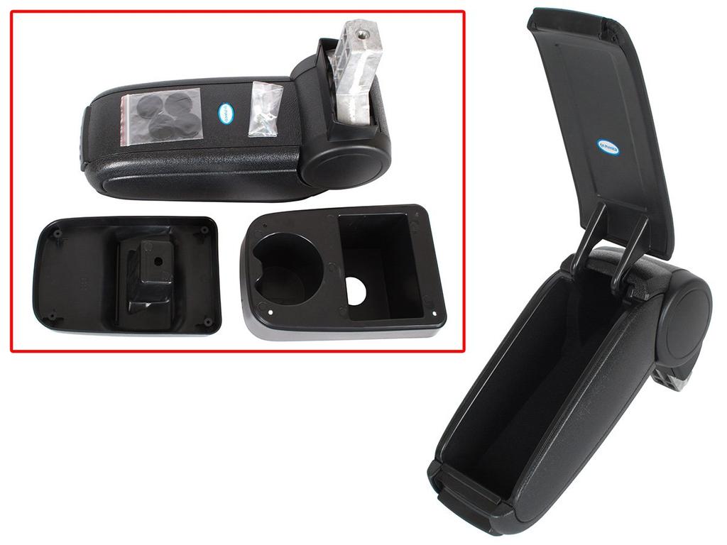 Skoda Fabia II 06-14 accoudoir SET CUIR ÉCO NOIR + kit d'installation