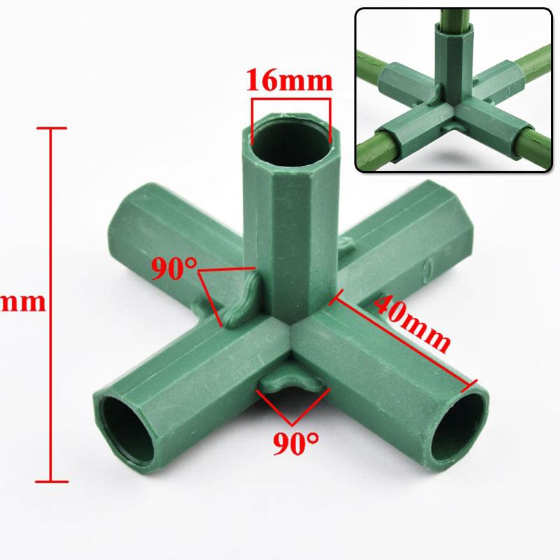 10-30Pcs 16mm Plants Support Connectors ,2/3/4/5-way Garden Greenhouse Bracket Rod Joints Frame Building Fixed Accessories DIY